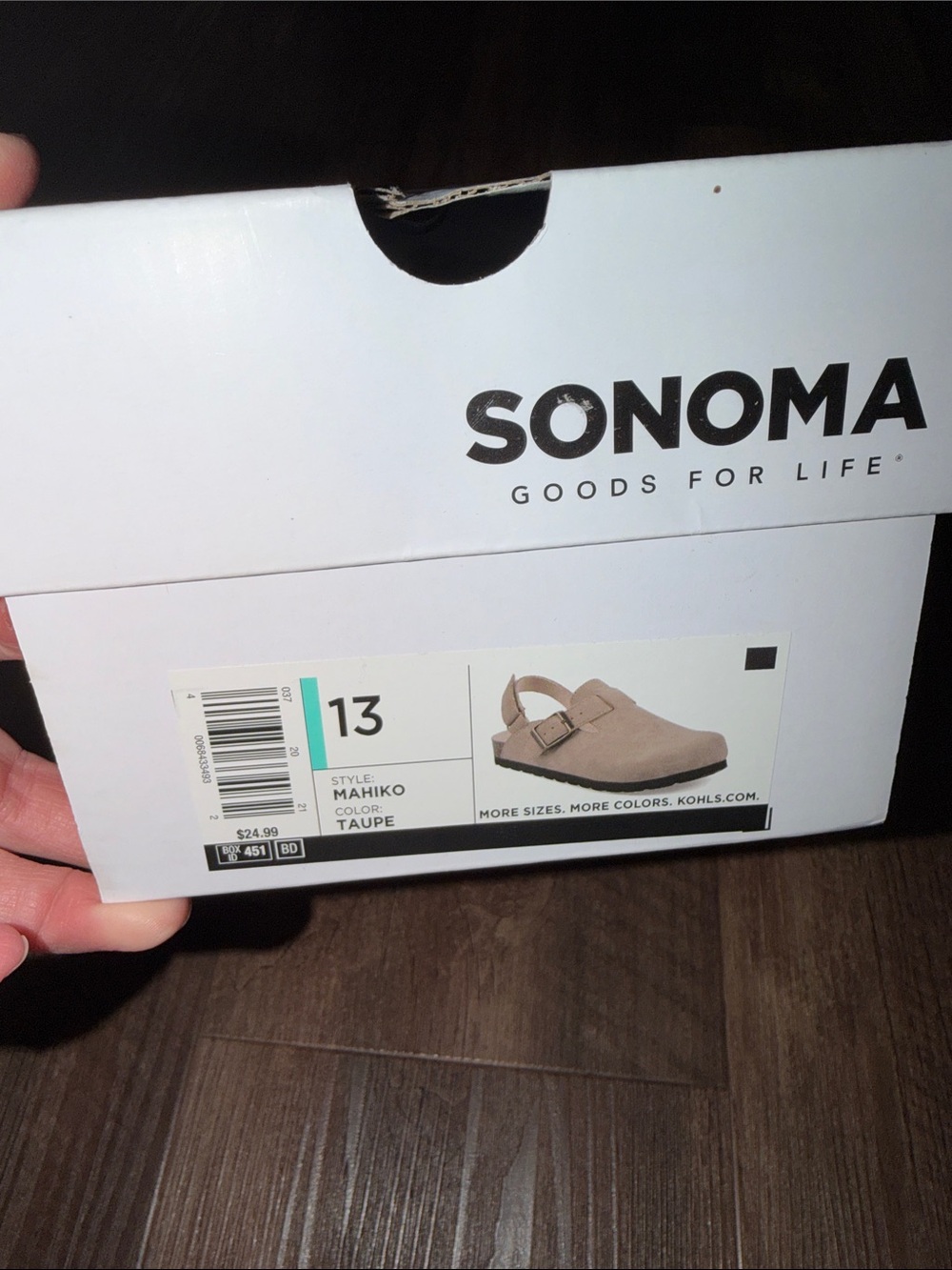 Girl's Sonoma Taupe Suede Slingback Clogs potato shoes Size 13 Like New - Picture 6 of 7